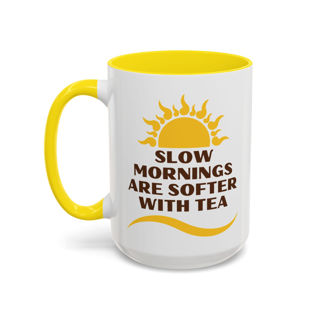 Sunshine Accent Coffee Mug — Yellow Sun Graphic Tea & Coffee Cup (11/15oz)
