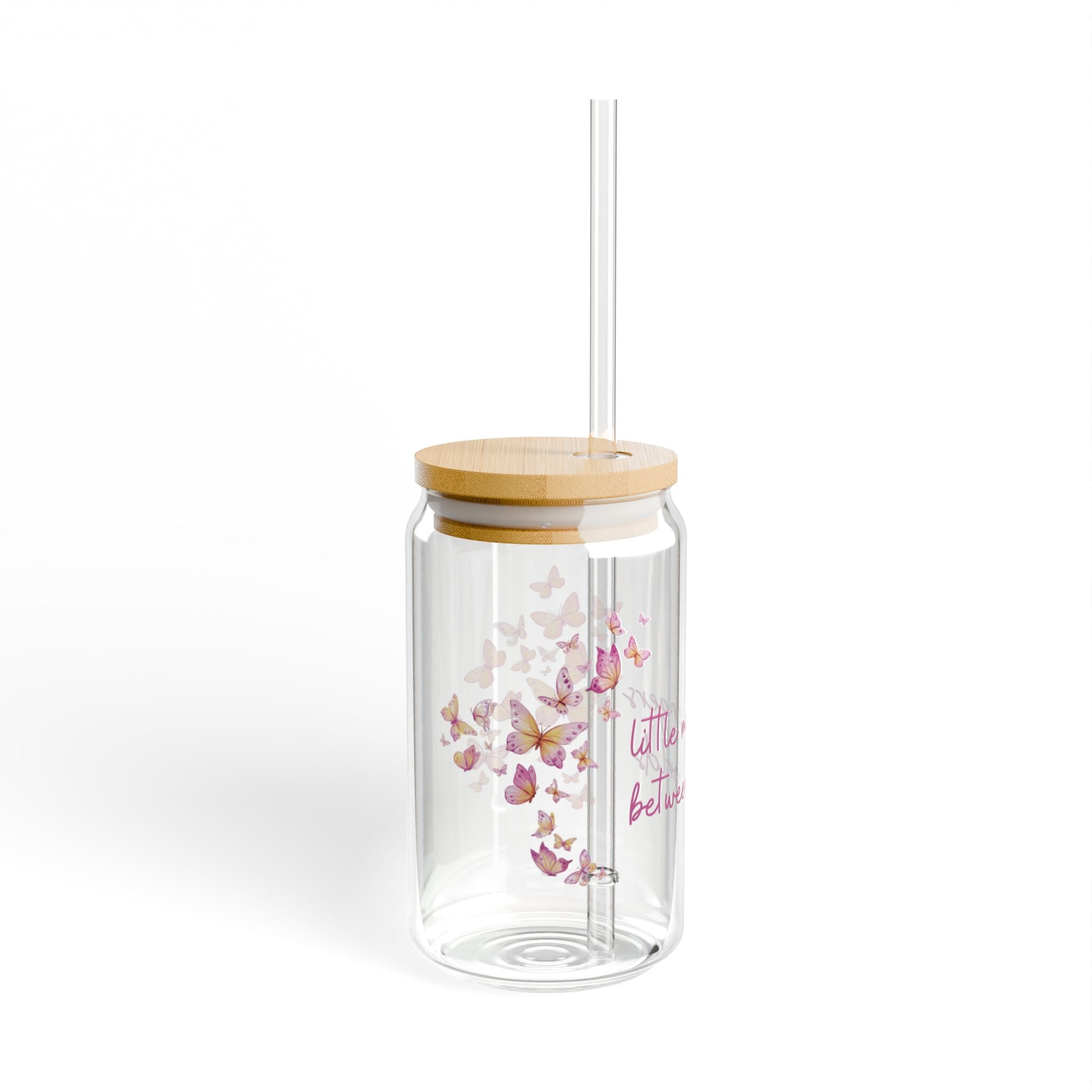 Butterfly Sipper Glass - 16oz 'Little Messengers Between Worlds' Straw Tumbler