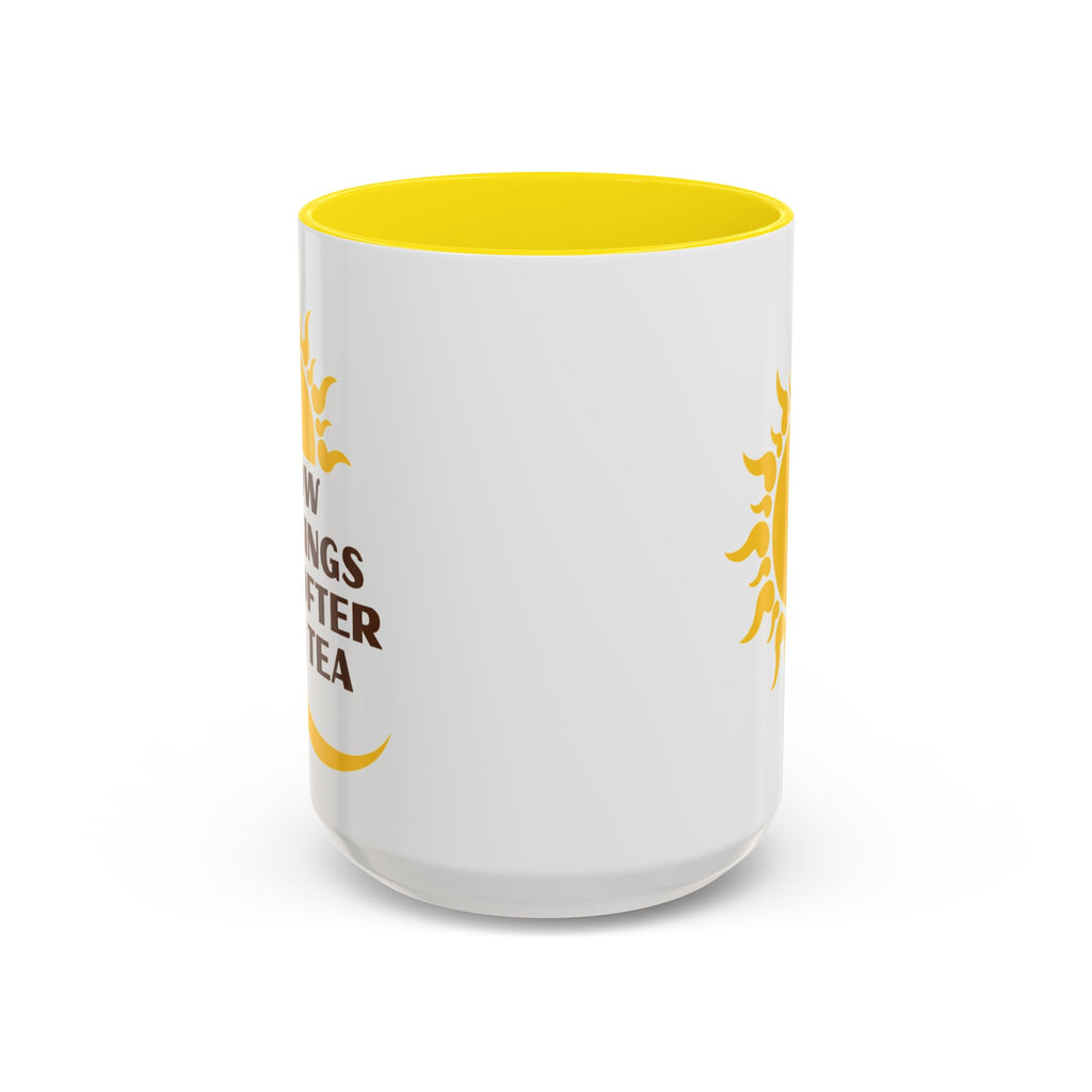 Sunshine Accent Coffee Mug — Yellow Sun Graphic Tea & Coffee Cup (11/15oz)