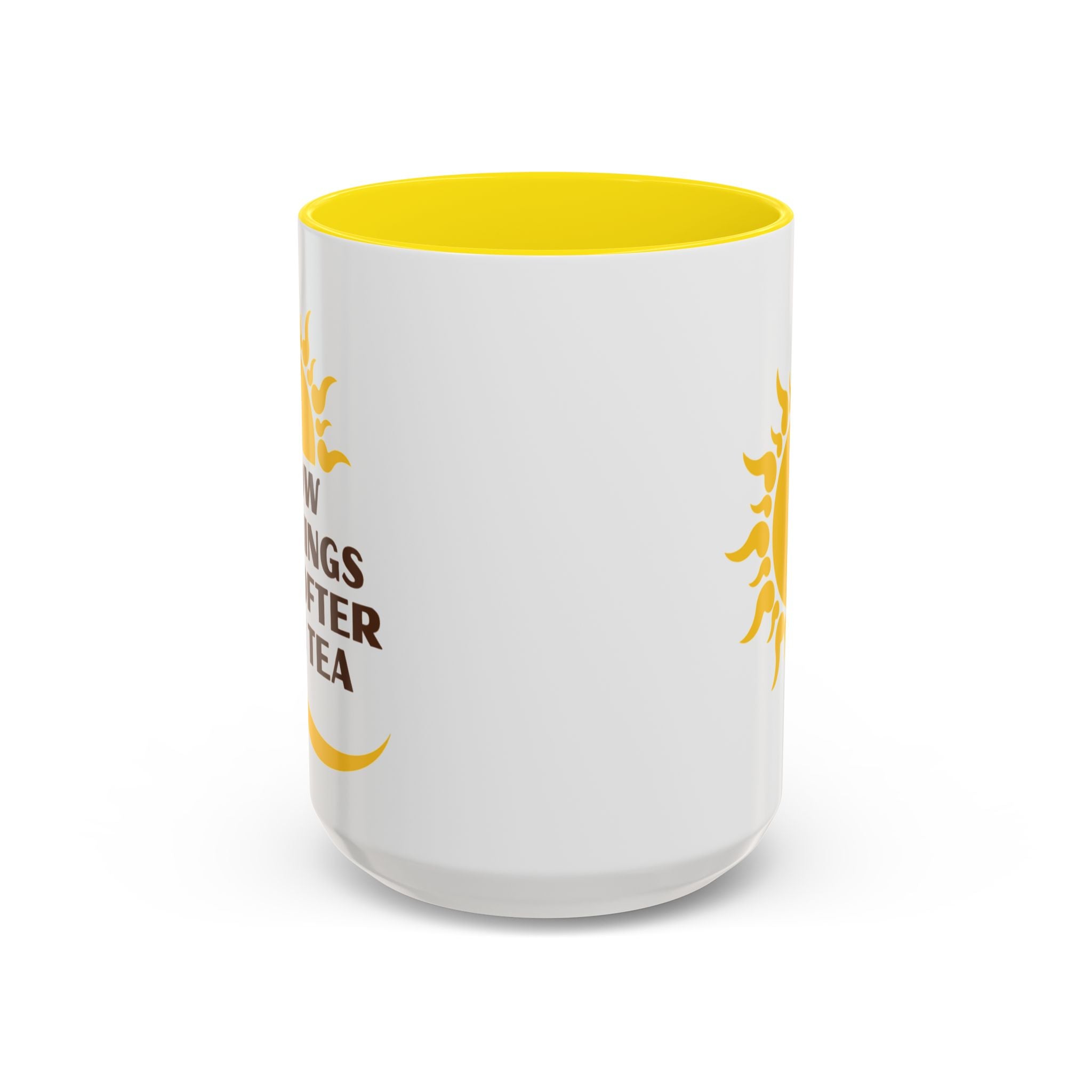 Sunshine Accent Coffee Mug — Yellow Sun Graphic Tea & Coffee Cup (11/15oz)