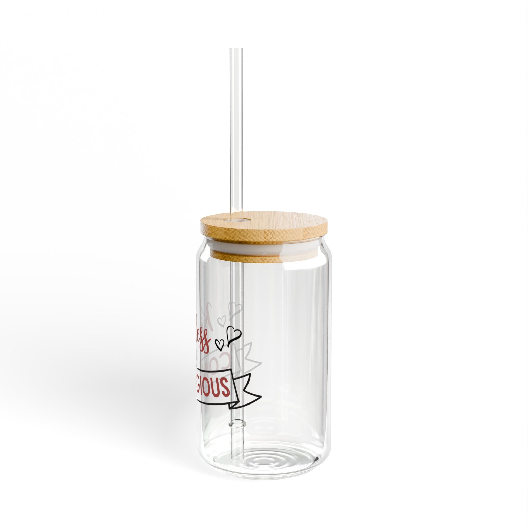Kindness Is Contagious 16oz Glass Sipper with Bamboo Lid