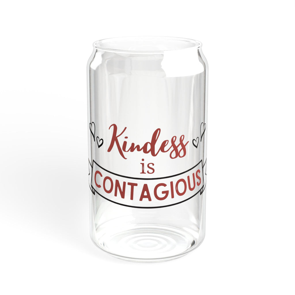 Kindness Is Contagious 16oz Glass Sipper with Bamboo Lid