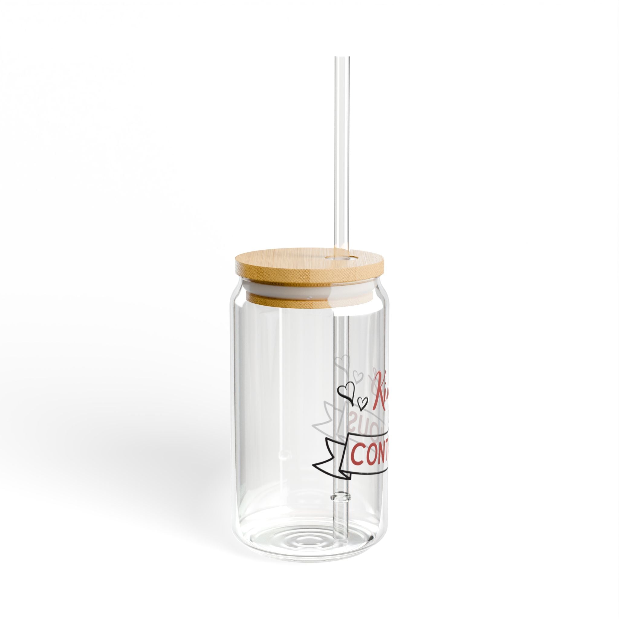 Kindness Is Contagious 16oz Glass Sipper with Bamboo Lid