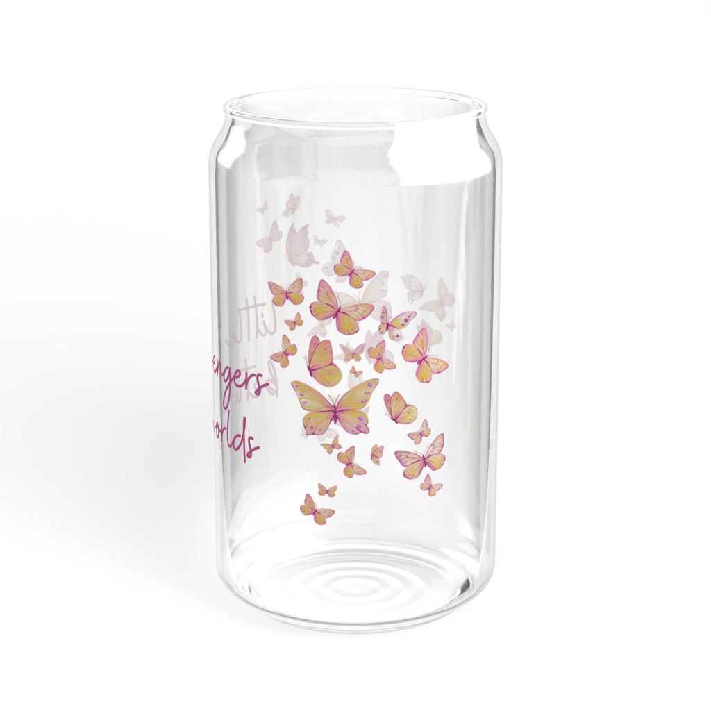 Butterfly Sipper Glass - 16oz 'Little Messengers Between Worlds' Straw Tumbler