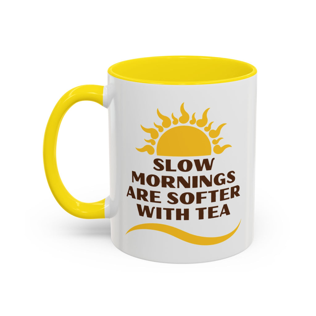 Sunshine Accent Coffee Mug — Yellow Sun Graphic Tea & Coffee Cup (11/15oz)