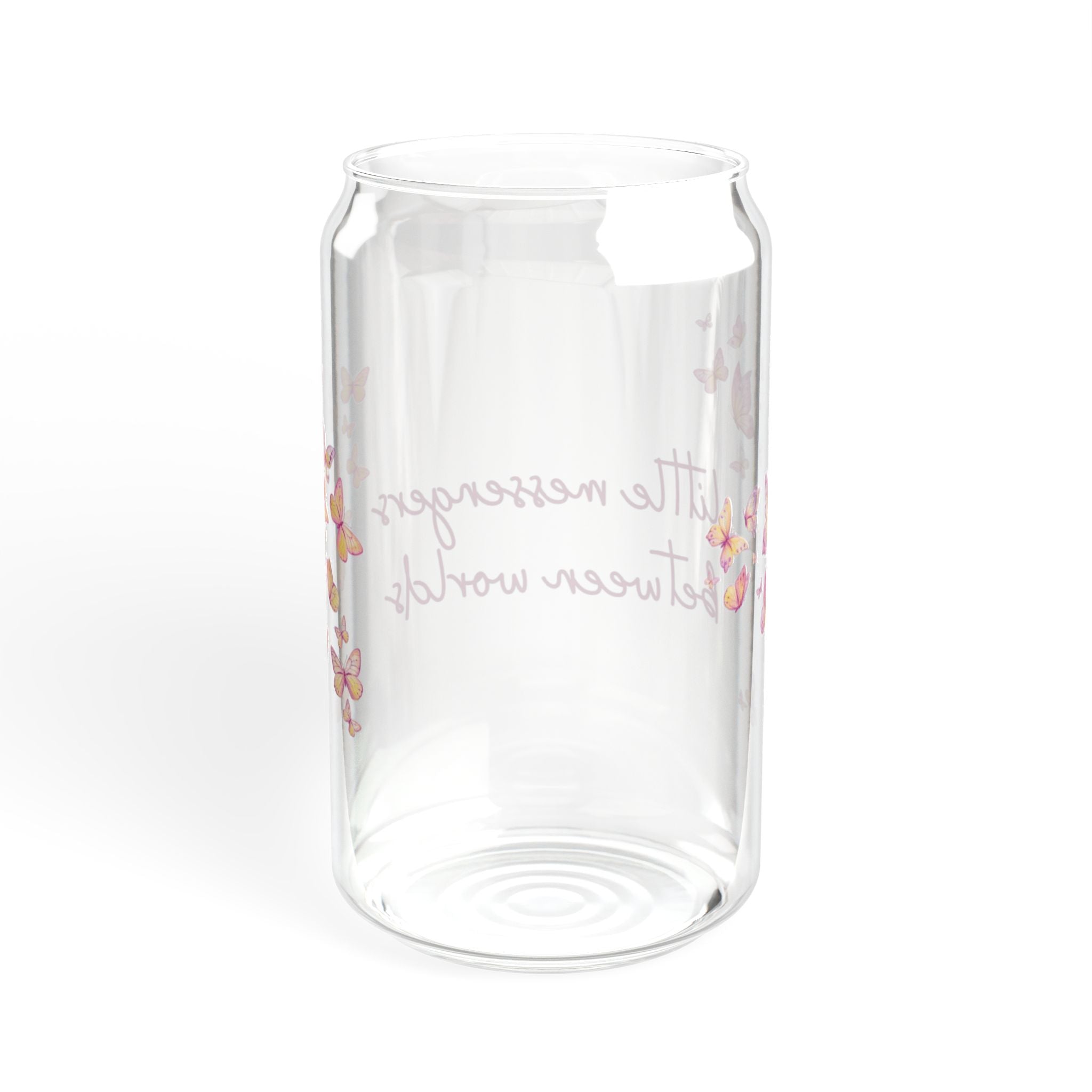 Butterfly Sipper Glass - 16oz 'Little Messengers Between Worlds' Straw Tumbler