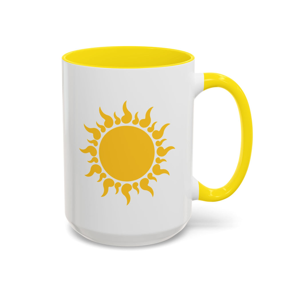 Sunshine Accent Coffee Mug — Yellow Sun Graphic Tea & Coffee Cup (11/15oz)