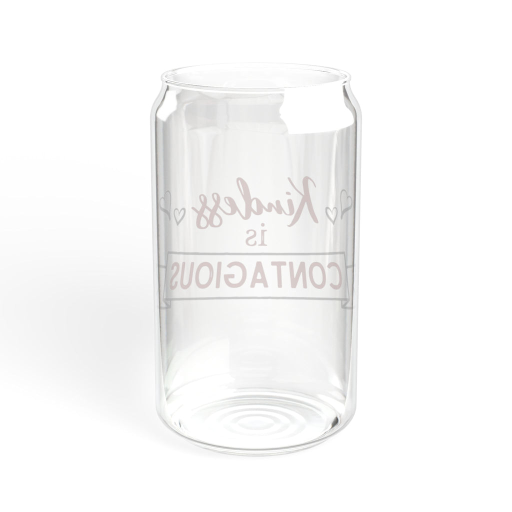 Kindness Is Contagious 16oz Glass Sipper with Bamboo Lid